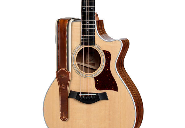 Taylor 4105-25 Renaissance 2.5" Leather Guitar Strap Medium Brown