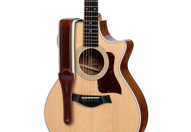 Taylor 4106-25 Renaissance 2.5" Leather Guitar Strap Cordovan