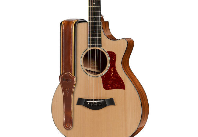 Taylor 4107-25 Century 2.5" Leather Guitar Strap Brown/Butterscotch/Black