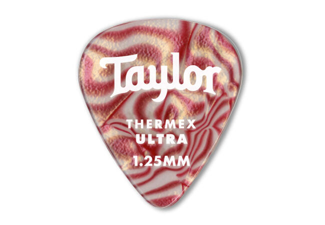 Taylor 70711 Premium 351 Thermex Ultra Guitar Picks Ruby Swirl 1.25mm 6-Pack