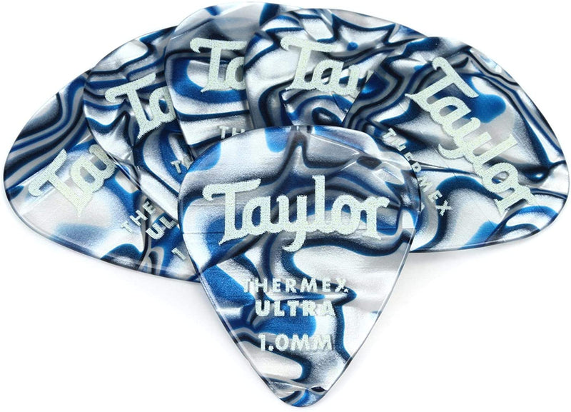 Taylor 80726 Premium Darktone 351 Thermex Ultra Guitar Picks 1.00mm Blue Swirl - 6 Pack