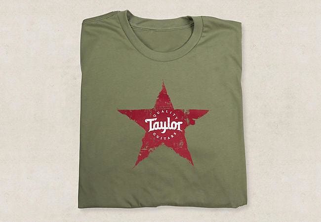 Taylor Guitars Star T Logo T-Shirt - Light Olive