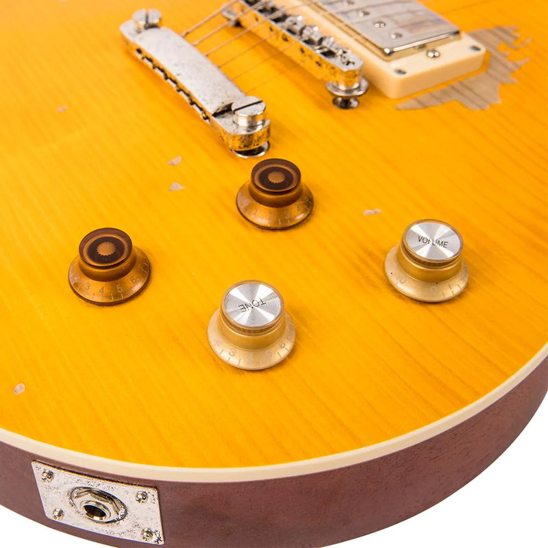 Vintage V100MRPGM ICON Electric Guitar ~ Distressed 'Lemon Drop'
