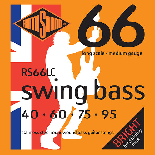 Rotosound RS66LC Swing Bass 66 Stainless Steel Bass Guitar Strings 40-95
