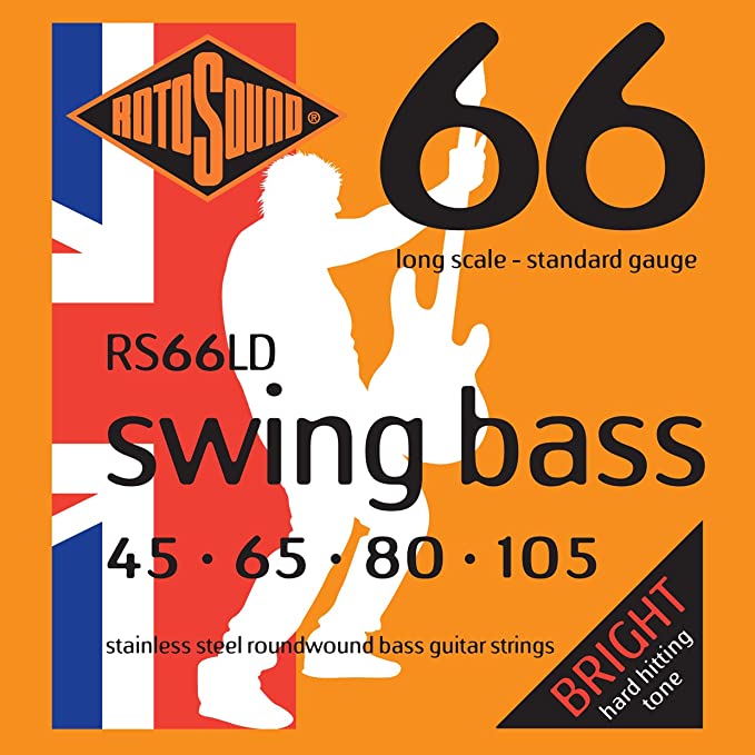 Rotosound RS66LD Swing Bass 66 Stainless Steel Bass Guitar Strings 45-105